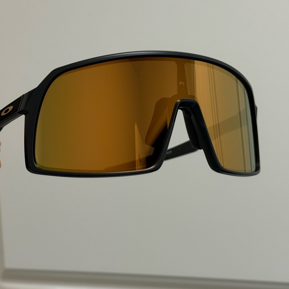Oakley Black Frame Sunglasses with Amber Mirror Lens